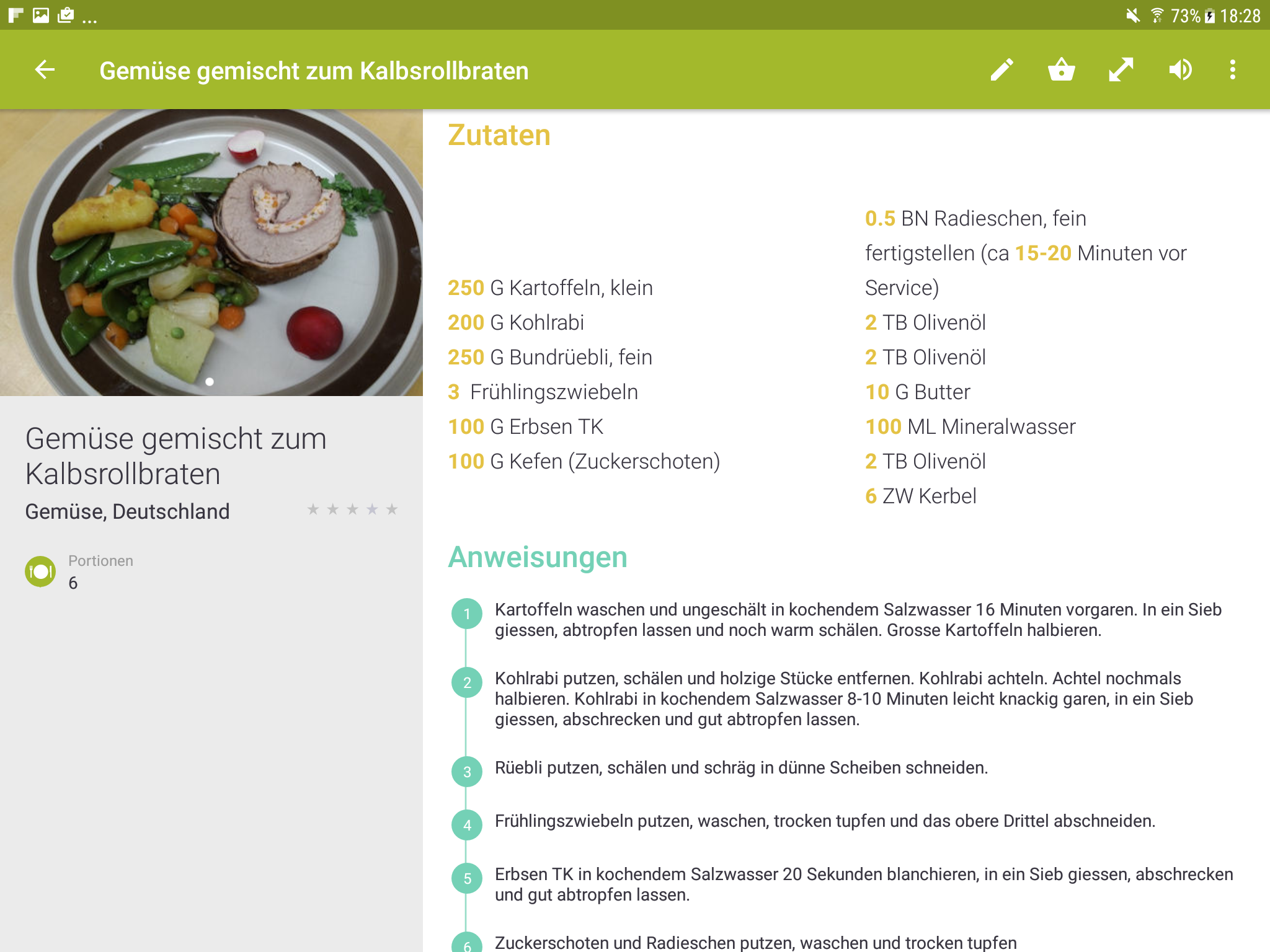 Anzeige eines einzelnen Rezepts